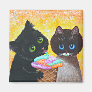 Aimant Funky Black Ragdoll Chat Créationarts