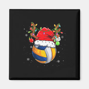 Aimant Funky Christmas Volleyball Santa Hat Reindeer mign