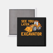 Aimant Funky Construction Excavator Dit Garçons Toddler (Recto/Verso)