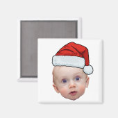 Aimant Funky Custom Face Photo Père Noël Head Christmas (Recto/Verso)