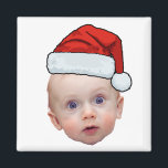 Aimant Funky Custom Face Photo Père Noël Head Christmas<br><div class="desc">Funky Custom Face Photo Père Noël Head Christmas</div>