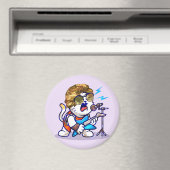 Aimant Funky Rockstar Cat - Musique Cool Lover Kitty (In Situ (Lave-vaisselle))