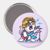 Aimant Funky Rockstar Cat - Musique Cool Lover Kitty (Recto/Verso)
