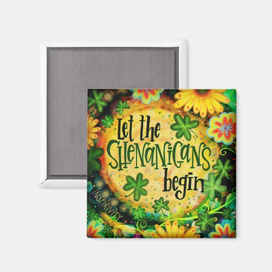 Aimant Funky Shenanigans Green Irish Clover (Recto/Verso)