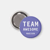 Aimant Funky Team Awesome Purple Nom Personnalisé (Recto/Verso)