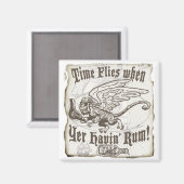 Aimant Funky Time Flies quand il a du rhum (Recto/Verso)