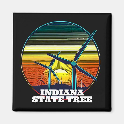 Aimant Funky Wind Turbines State Tree (Devant)