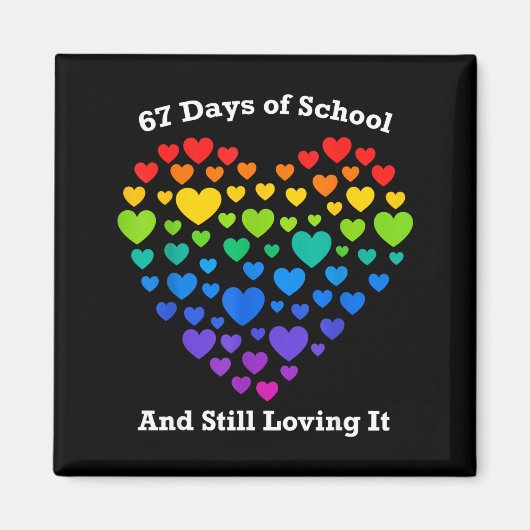 Aimant Funny 100th Day Of School Shirt Teacher Heart Vale (Devant)