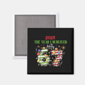 Aimant Funny 2025 The Year I Survived Barely 67 Christmas (Recto/Verso)
