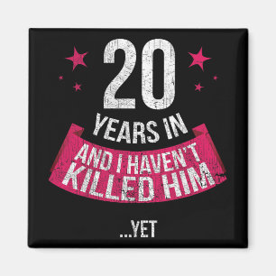 Aimant Funny 20e anniversaire de Mariage Femme T-shirt ca
