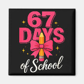 Aimant Funny 67 Days Of School Pencil Bow Design  (Devant)