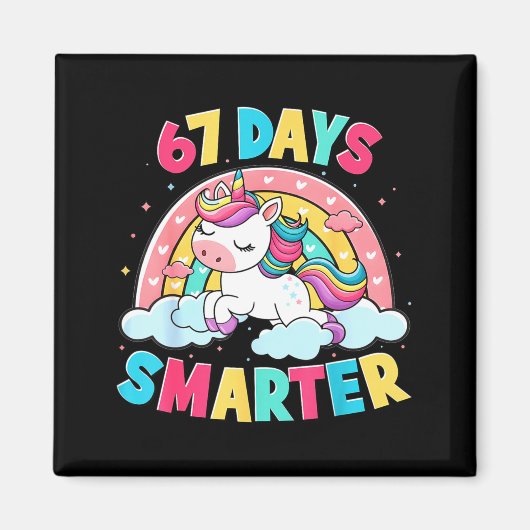 Aimant Funny 67 Days Smarter Unicorn Six Seven Boy Girl T (Devant)