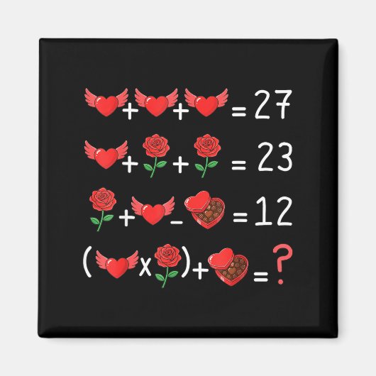 Aimant Funny 67 Math Teacher Valentine Math Teacher Women (Devant)