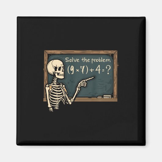 Aimant Funny 67 Meme Brainrot Joke Halloween Skeleton Mat (Devant)