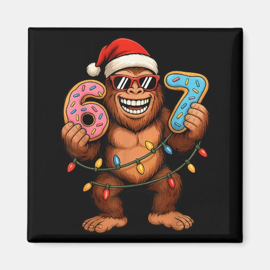 Aimant Funny 67 Meme Christmas Bigfoot For Kids Teens  (Devant)