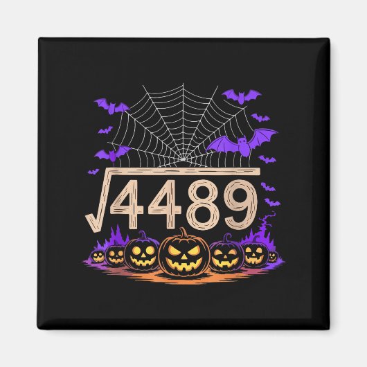 Aimant Funny 67 Meme Math Teacher 6 7 Halloween Square Ro (Devant)