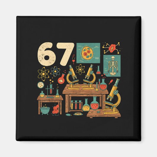 Aimant Funny 67 Meme Science Teacher Students Six Seven M (Devant)