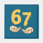 Aimant Funny 67 Six Seven Cheesy Mac &amp; Cheese 6 7 Kid (Devant)