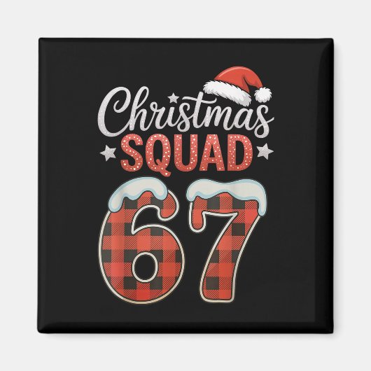 Aimant Funny 67 Six Seven Meme Brainrot 67 Christmas Squa (Devant)