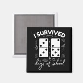 Aimant Funny 6 7 Meme I Survived 67 Days Of School Domino (Recto/Verso)