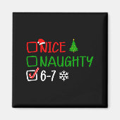 Aimant Funny 6-7 Meme Nice Naughty Christmas Brain Rot Gr (Devant)