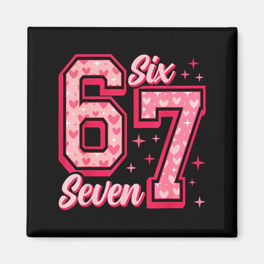 Aimant Funny 6 7 Six Seven Meme Saying Valentine Couple M (Devant)