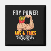 Aimant Funny Abs Exercice Fries Français Muscle Building  (Devant)