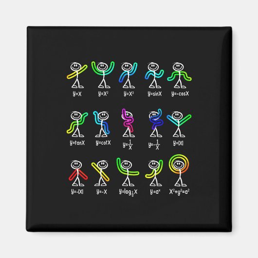 Aimant Funny Algebra Dance Function Math Teacher Geek Gif (Devant)