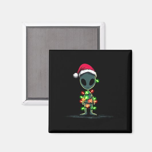 Aimant Funny Alien Christmas Graphics Lights Lover Extrat (Recto/Verso)