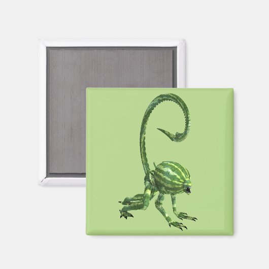 Aimant Funny Alien de pastèque verte (Recto/Verso)