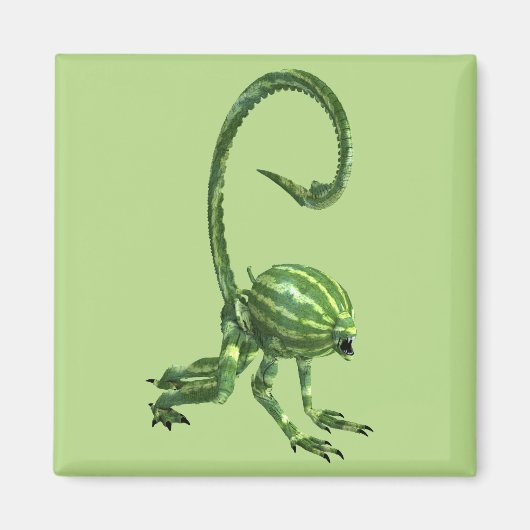 Aimant Funny Alien de pastèque verte (Devant)