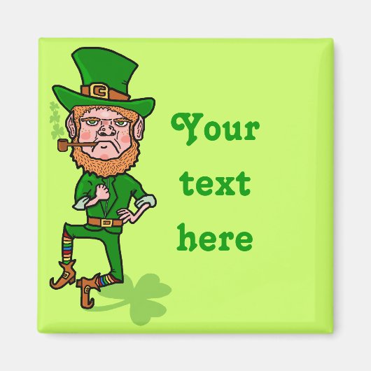 Aimant Funny Angry Lucky Irish Leprechaun (Devant)