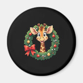 Aimant Funny Animal Giraffe Meme Face Festive Xmas T-Shir (Devant)
