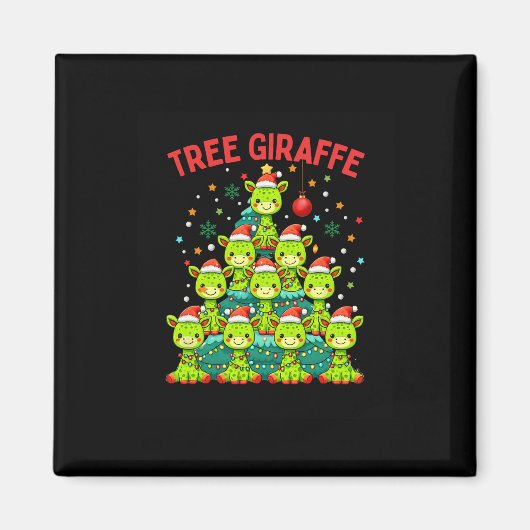 Aimant Funny Arbre de Noël Giraffe Giraffes de vacances S (Devant)