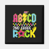 Aimant Funny Back To School Lightning Bolt 2nd Grade Rock (Devant)