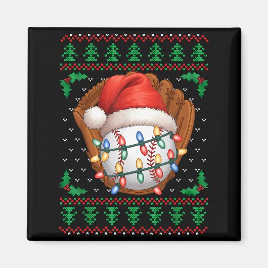 Aimant Funny Baseball Xmas Boys Men Women Kids Ugly Chris (Devant)