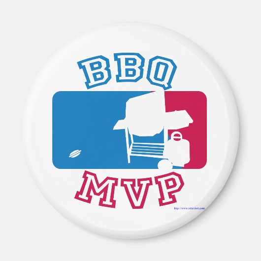 Aimant Funny BBBQ MVP Grilling Fun Logo sportif (Devant)