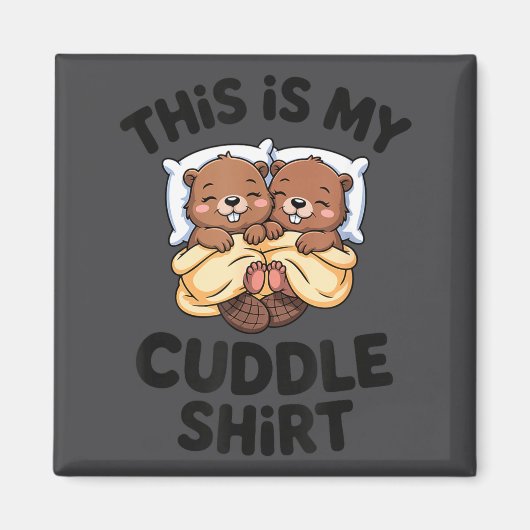 Aimant Funny Beaver Couple This Is My Cuddle  (Devant)