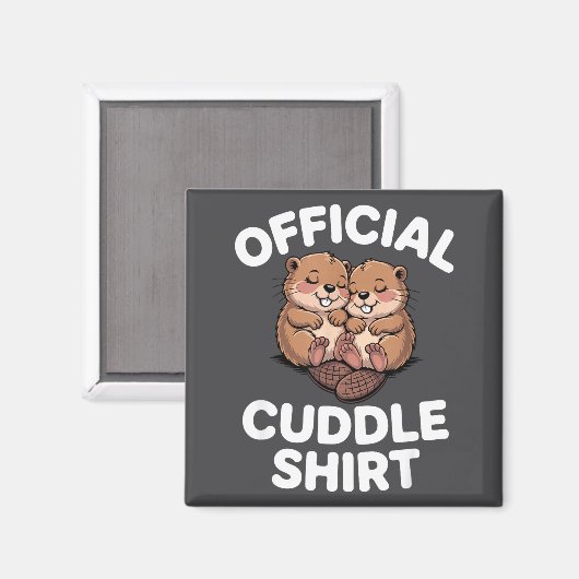 Aimant Funny Beavers Hugging Cuddle  (Recto/Verso)