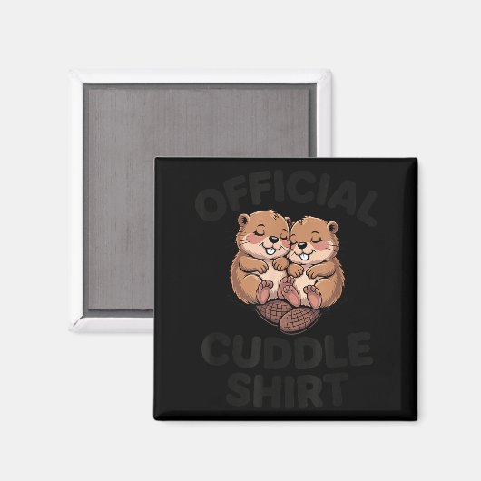 Aimant Funny Beavers Hugging Cuddle (Recto/Verso)