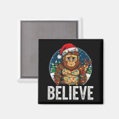 Aimant Funny Bigfoot Believe Christmas Sasquatch Santa Fo (Recto/Verso)
