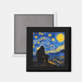Aimant Funny Bigfoot Graphic Van Gogh Style Sasquatch Sta (Recto/Verso)