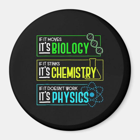 Aimant Funny Biologie Chimie Physique Science Nerd (Devant)