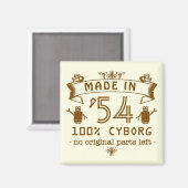 Aimant Funny Birthday Cyborg avec année personnalisable (Recto/Verso)