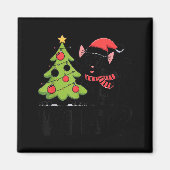 Aimant Funny Black Ca Pushing Christmas Tree Over Cat Wha (Devant)