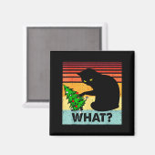Aimant Funny Black Cat Gift Pushing Christmas Tree Over C (Recto/Verso)