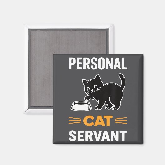 Aimant Funny Black Cat Servant Of Tiny Furry Overlord  (Recto/Verso)