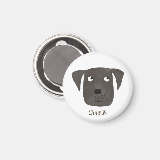 Aimant Funny Black Labrador Retriever Chien Nom personnal (Recto/Verso)