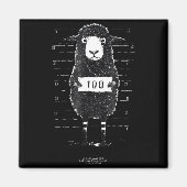 Aimant Funny Black Sheep Mugshot Lost But Found Humor Fun (Devant)