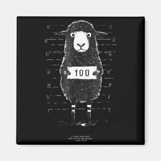 Aimant Funny Black Sheep Mugshot Lost But Found Humor Fun (Devant)